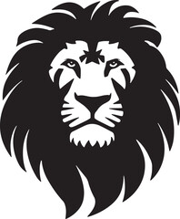 Majestic lion head silhouette design with bold outline
