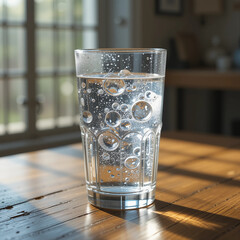 : A Simple and Refreshing Glass of Water on a Table