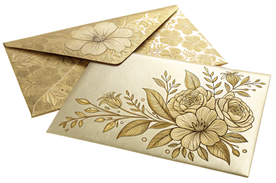 Elegant floral embossed stationery set with envelope and card