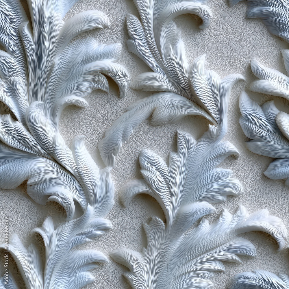 Poster intricate white flowers with gold leaves create a sophisticated and seamless background ideal for va
