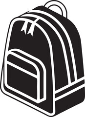 Simple Black Backpack Vector Illustration Icon