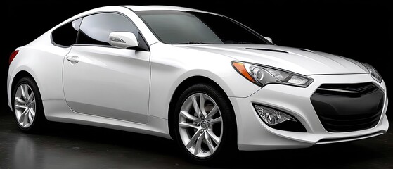 Silhouette of a sleek white car showcases modern lines and minimalist style, enhanced by low-key lighting and striking backlighting effects.