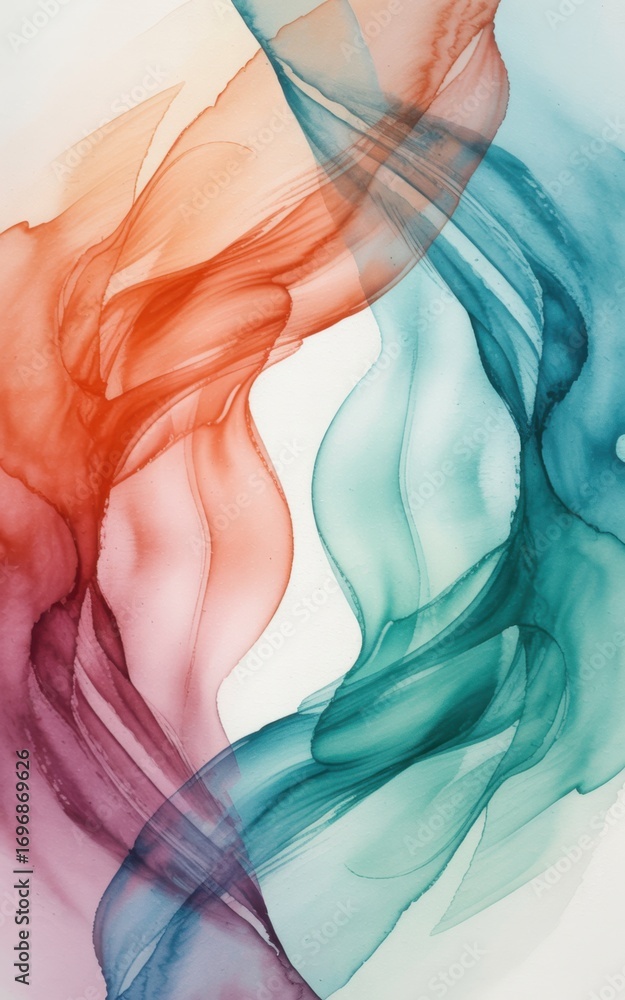 Poster swirling colors: an abstract composition of fluid hues, flowing in elegant patterns, creating a visu