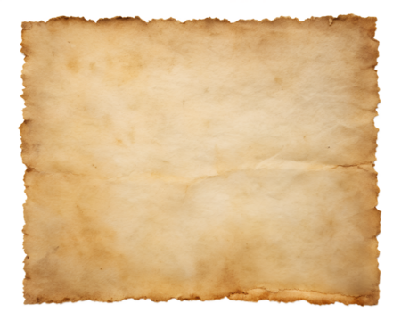 Old parchment paper isolated on transparent background - Powered by Adobe