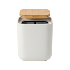 Countertop compost bin with bamboo lid for kitchen