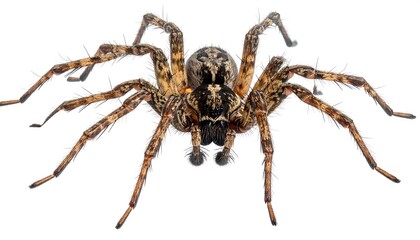 Spider close-up on white