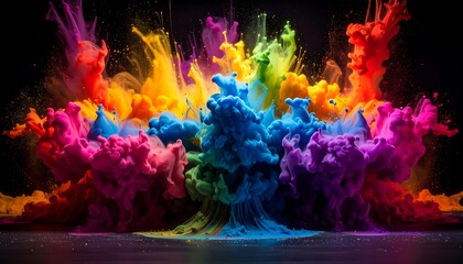 Abstract explosion of vibrant colors (2)