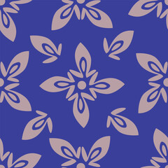 Vector seamless pattern. Vintage pattern in small flowers. Small white flowers. Light gray blue background. Ditsy floral background. Delicate summer template for fashion textile prints. Stock print