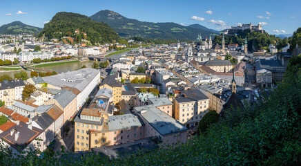 Naklejka premium Salzburg - The panorama of old town 