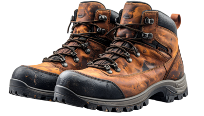 Trekking Shoes PNG, Durable Outdoor Footwear for Hiking and Adventure, Transparent Background, Sports Gear Illustration, Mountain and Travel Design