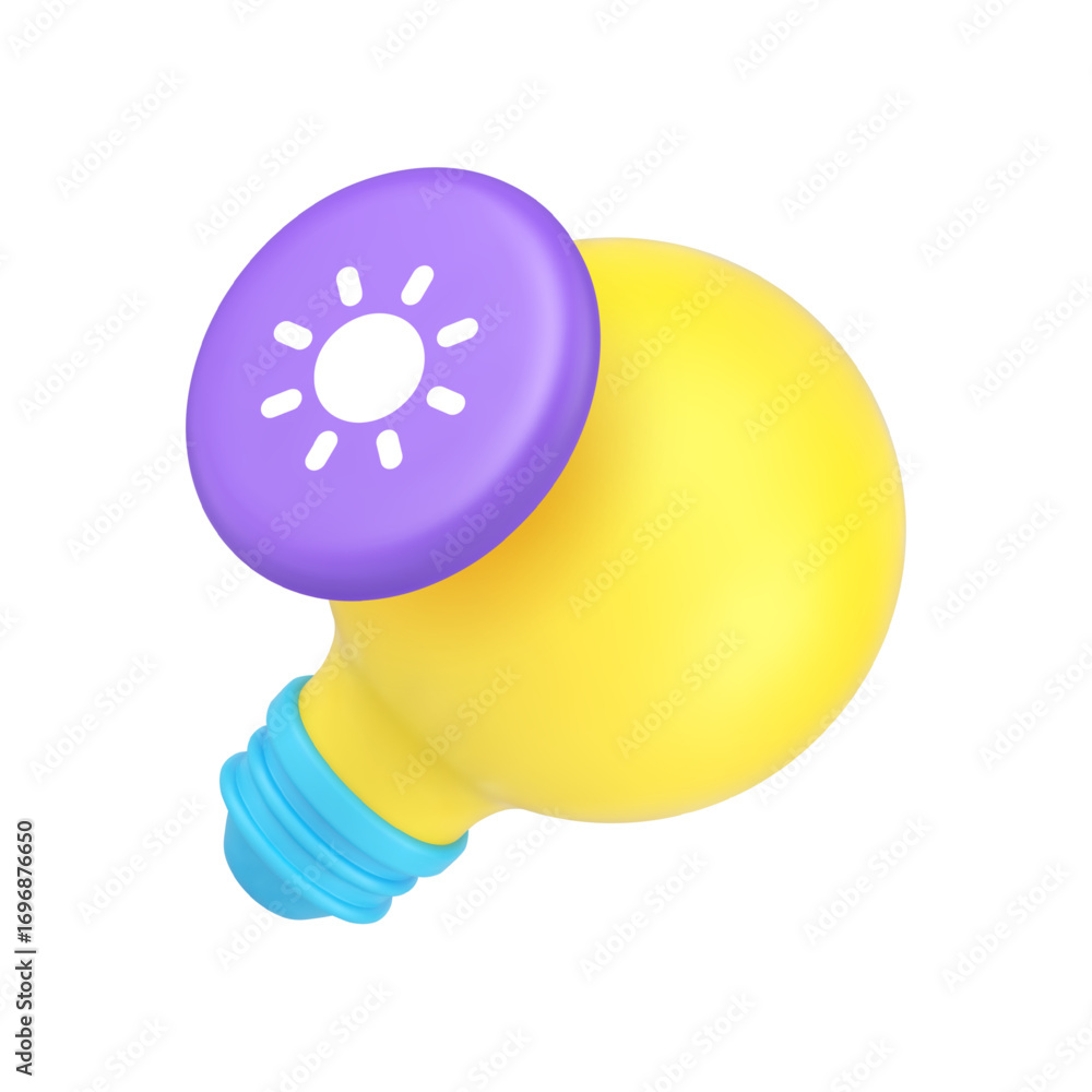 Aufkleber smart home automation and bright idea innovation concept with light bulb and dimmer switch. modern 3