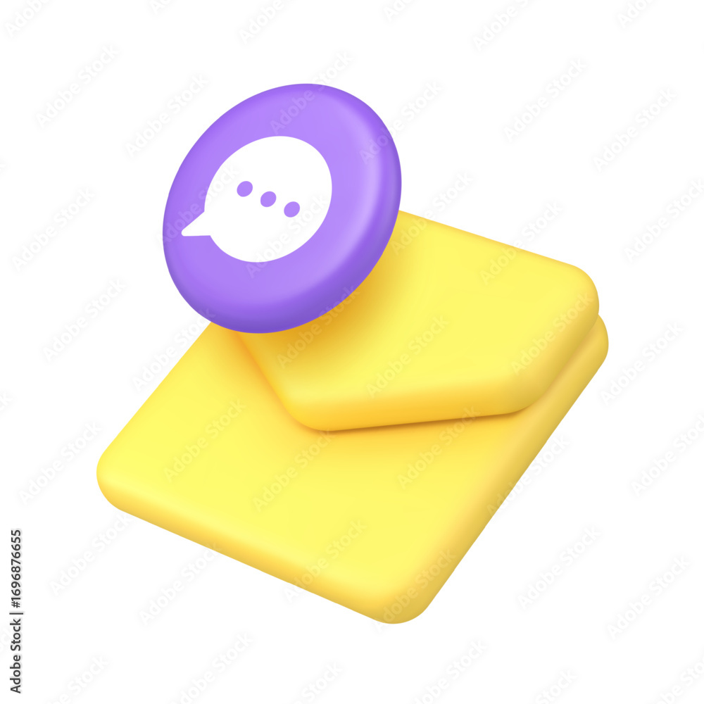 Poster email messaging and online chat communication concept with envelope and speech bubble symbol for web
