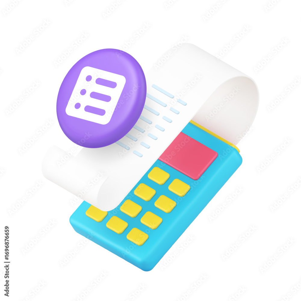 Poster payment processing pos system and retail transaction receipt with itemized list concept for business