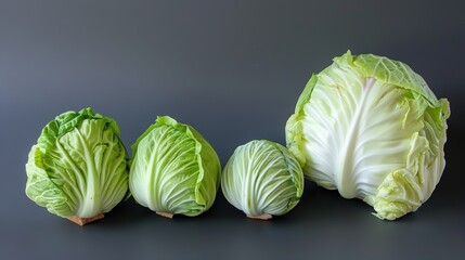 Fototapeta premium Chinese Cabbage (Napa Cabbage): Crisp, Mild-Flavored Veggie for Stir-Fries, Soups & Kimchi. Nutritious, High in Fiber & Vitamins. Easy to Cook, Ideal for Salads