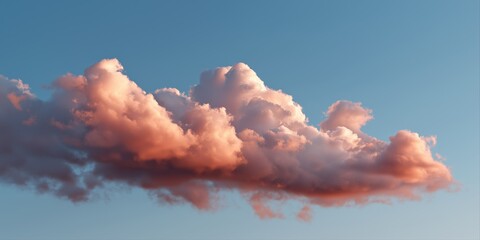 Vibrant pink clouds at sunset against clear blue sky
