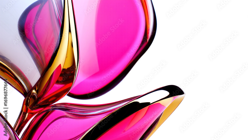 Poster an abstract composition of polished elements arranged in a dynamic pattern. glass or liquid metal, b