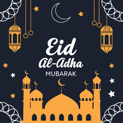 Eid al adha mubarak template vector