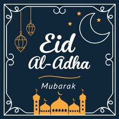 Eid al adha mubarak template vector