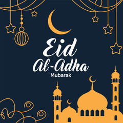 Eid al adha mubarak template vector
