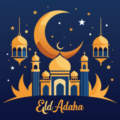 Eid al adha mubarak template vector