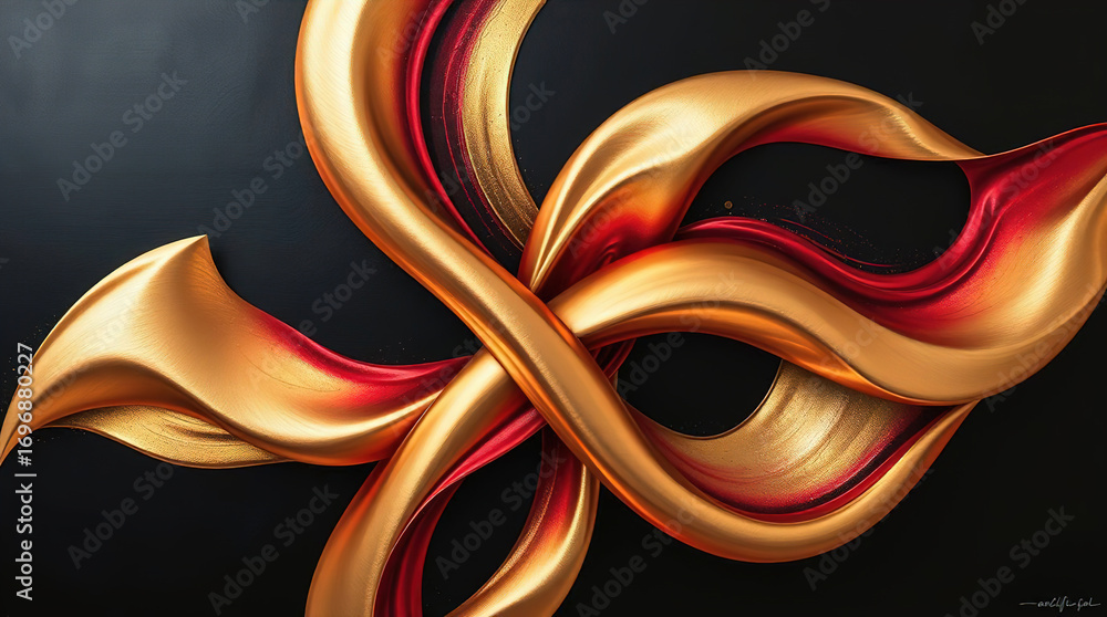 Aufkleber an abstract composition of polished elements arranged in a dynamic pattern. glass or liquid metal, b