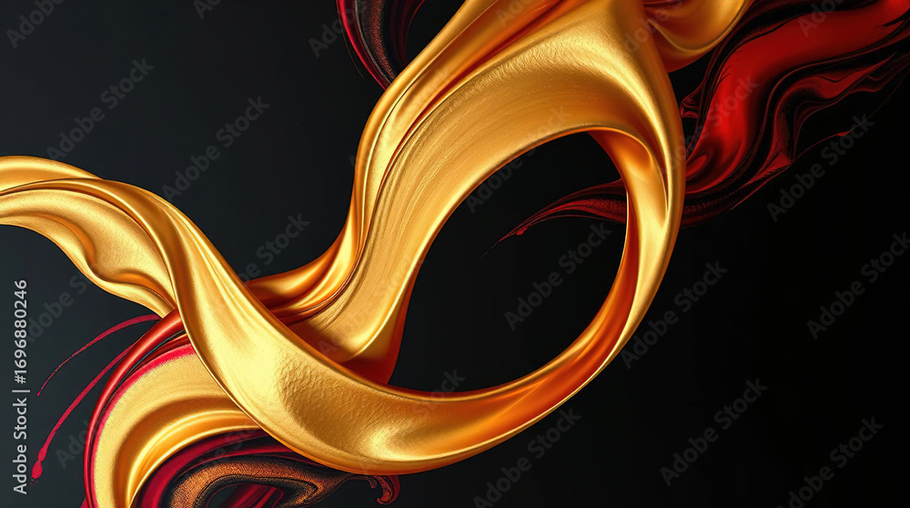 Aufkleber an abstract composition of polished elements arranged in a dynamic pattern. glass or liquid metal, b