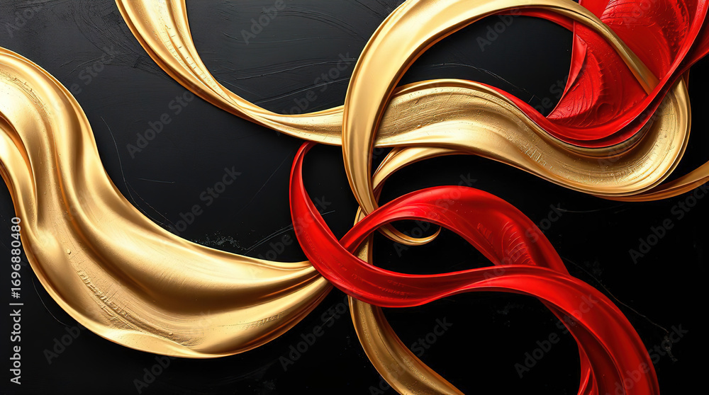Poster an abstract composition of polished elements arranged in a dynamic pattern. glass or liquid metal, b