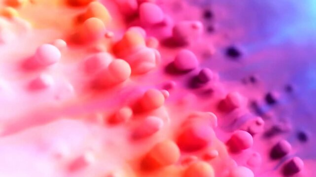 An abstract background featuring a soft, undulating surface with a vibrant, multi-colored gradient of pink, purple, and blue.