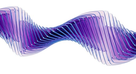 Abstract purple wavy ribbon isolated on white background