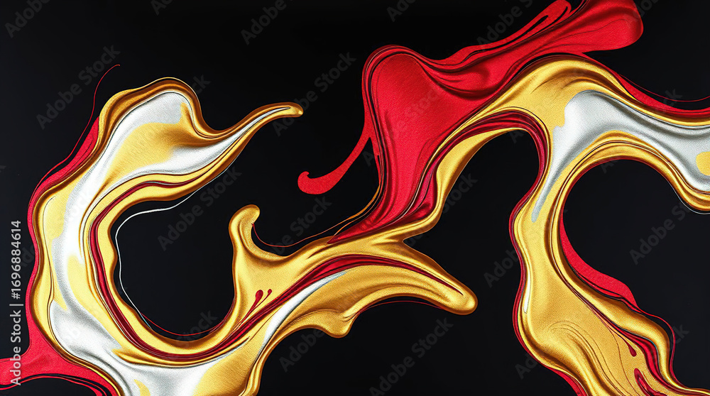 Aufkleber an abstract composition of polished elements arranged in a dynamic pattern. glass or liquid metal, b