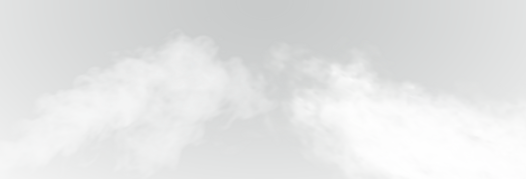 The image depicts various atmospheric phenomena such as fog, smoke, mist, and steam. The realistic 3D vector mockup shows a perspective view of white smog clouds.