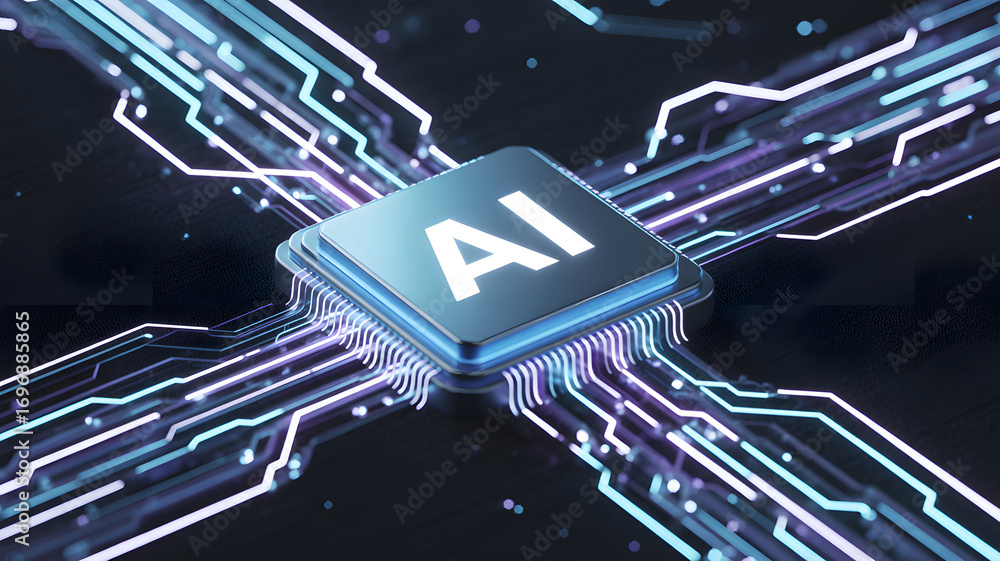 Poster ai chip: a conceptual image highlighting a central ai chip.
