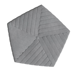 Stylish gray ottoman with a black frame, perfect for modern interiors. Ideal for living room, bedroom, or office