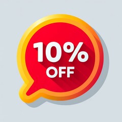 10% OFF Sale Discount Banner. Discount offer price tag.