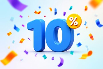 10 percent discount vector illustration 3d mega loyalty. 10 percent bonus marketing discount.