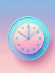 Modern, stylish clock with a gradient background and minimalist design