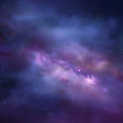 Vibrant glow of deep space nebula. Abstract galaxy cloudscape. Ideal for sci-fi, astronomy, and digital backgrounds.
