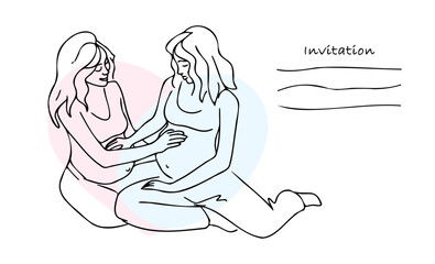 The concept of an invitation to kurys for pregnant women in a women's circle, exchange of feminine energies.