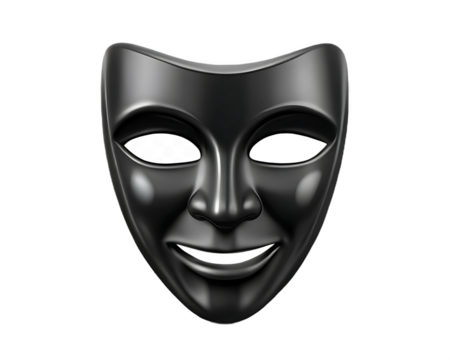 Theater mask with checkered eye on transparent isolated on a transparent background 1