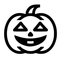 Pumpkin icon black and white jack for Halloween