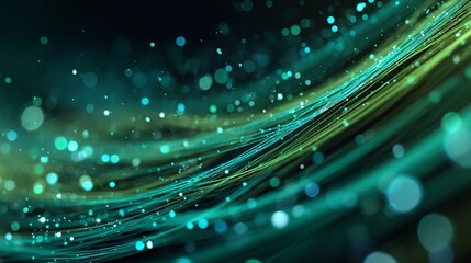 Captivating abstract motion of glowing digital particles and energy streams creating a vibrant, futuristic, and dynamic network background for technology and science themes.