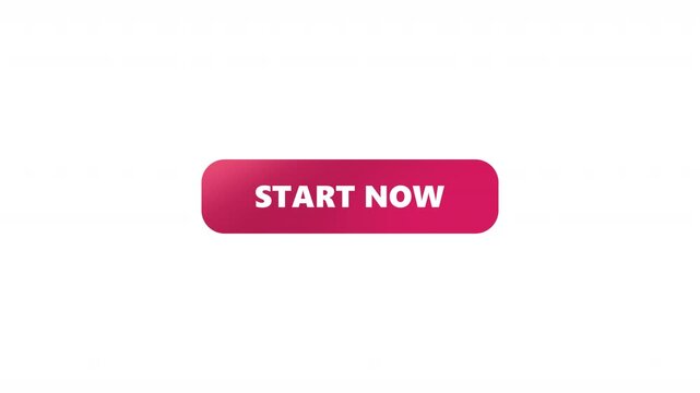 START NOW Button. Simple, clean animation perfect for websites or apps UI,UX,GUI. animation on white background 4k video