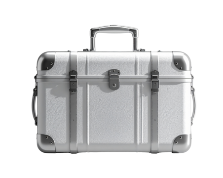 metal suitcase isolated on white