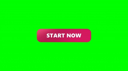 START NOW Button. Simple, clean animation perfect for websites or apps UI,UX,GUI. animation on green background 4k video - Powered by Adobe