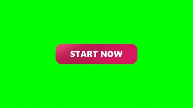 START NOW Button. Simple, clean animation perfect for websites or apps UI,UX,GUI. animation on green background 4k video