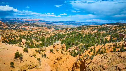 Aerial Bryce Canyon National Park Sandstone Formations and Pine Forest Utah