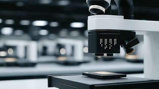Scanning electron microscopes image surfaces in a microscopy core with electrons beaming detectors collecting images building on screens and samples in chambers depicted in