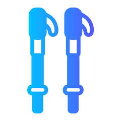 trekking pole gradient icon