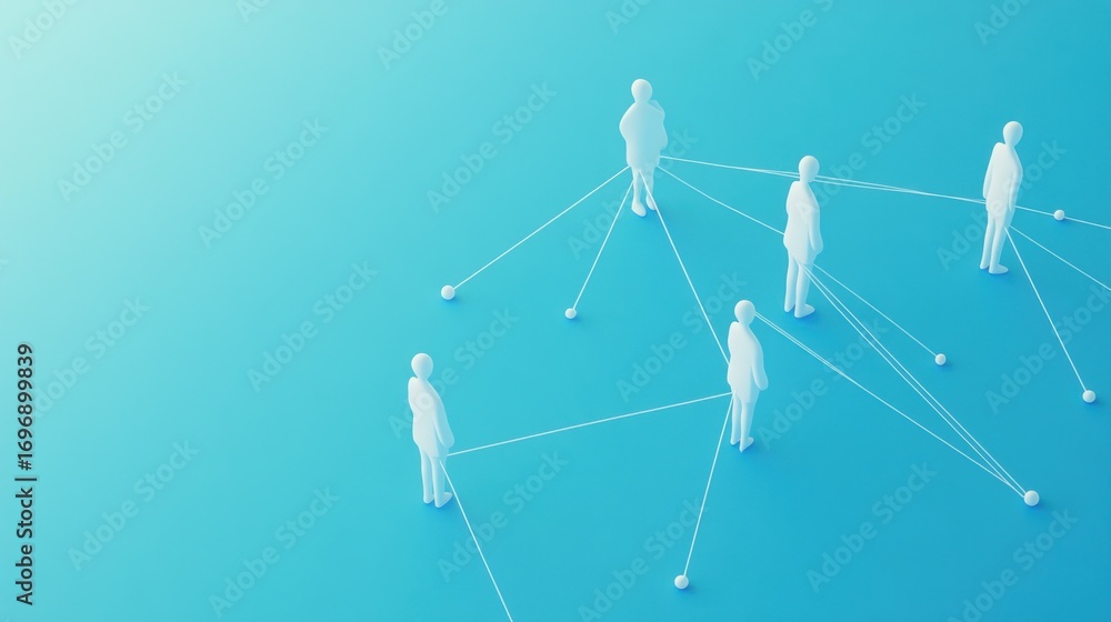 Aufkleber conceptual network visualization depicting social connections and hierarchy