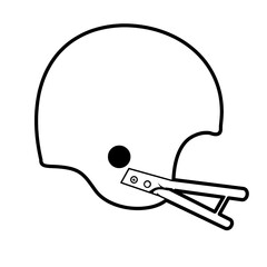 vector illustration of a old football helmet in black & white